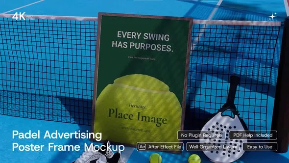 Videohive - Padel Advertising Poster Frame Mockup - 64880918 1 Videohive Padel Advertising Poster Frame Mockup 64880918