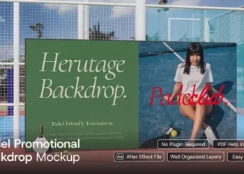 Videohive Padel Promotional Backdrop Mockup 64878834