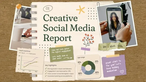 Videohive - Social Media Analytics Report Scrapbook - 64972325 1 Videohive Social Media Analytics Report Scrapbook 64972325