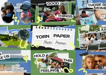 Videohive Torn Paper Photo Frames 64745019