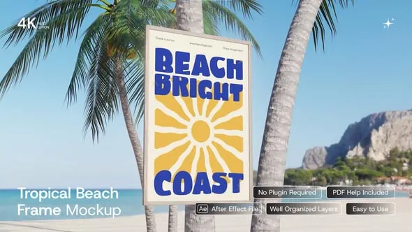 Videohive - Tropical Beach Frame Mockup - 64725004 1 Videohive Tropical Beach Frame Mockup 64725004