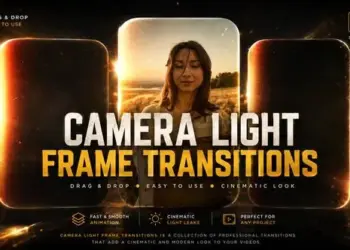 Videohive Vertical Camera Light Frame Transitions 64858010