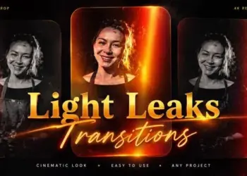 Videohive Vertical Light Leaks Transitions 64824446