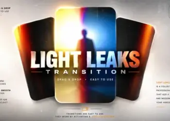 Videohive Vertical Light Leaks Transitions 64858004