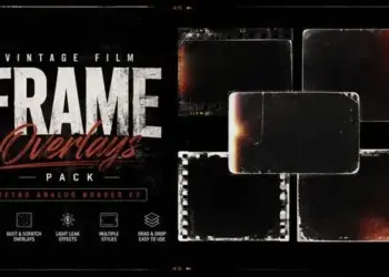 Videohive Vintage Film Frame Overlays Pack Retro Analog Border FX 64842199