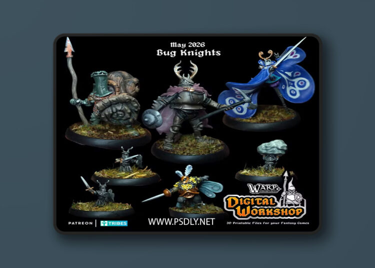 Warp Miniatures – Bug Knights May 2026 – 3D Print Model STL 1 Warp Miniatures – Bug Knights May 2026 – 3D Print Model STL