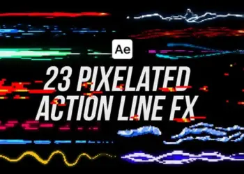 Action FX 8 Bit Pixelated Line For After Effects