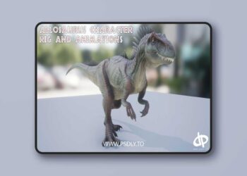 Allosaurus Dinosaur Character Rig and Animations (4.27 and 5.0 - 5.8)