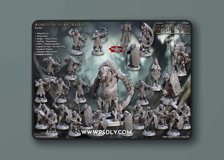 Artisan Guild – Orhogs – The Pig Orc Warband May 2026 – 3D Print Model STL 1 Artisan Guild – Orhogs – The Pig Orc Warband May 2026 – 3D Print Model STL