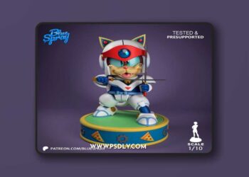 Blue Spray – Blue Gold 2 – Yattarou – Samurai Pizza Cats – 3D Print Model STL