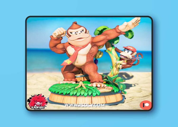 Donkey Kong Beach Diorama – 3D STL Print Model 1 Donkey Kong Beach Diorama – 3D STL Print Model