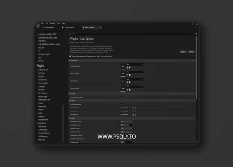 Game Settings & Options Menu System: Scar Options v1.0 (5.8) 1 Game Settings & Options Menu System: Scar Options v1.0 (5.8)