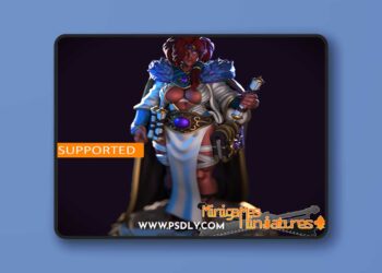 Minigames Miniatures – Crimson sorcerer Magnara figurine and casual figurine – 3D Print Model STL