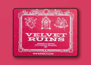 Velvet Ruins 23 Gothic Grunge Stamp Brushes Pack for Photoshop