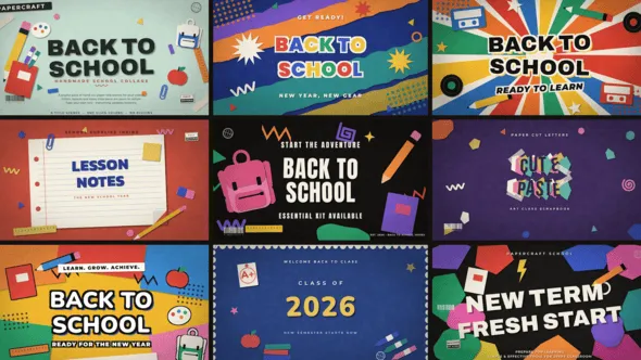 Videohive - Back To School Paper Titles - 65052301 1 Videohive Back To School Paper Titles 65052301