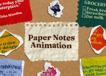Videohive Crumpled Unfold Paper Notes Animation 65097915