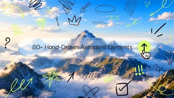 Videohive - Hand-Drawn Animated Elements | Scribbles, Symbols, Arrows & Lines - 65133617 1 Videohive Hand Drawn Animated Elements Scribbles Symbols Arrows Lines 65133617