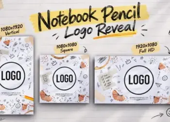 Videohive Notebook Pencil Logo Reveal 65167208