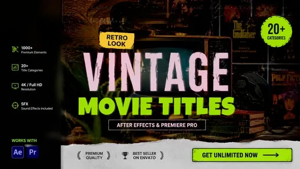 Videohive - Vintage Movie Titles Pack - 65165976 1 Videohive Vintage Movie Titles Pack 65165976