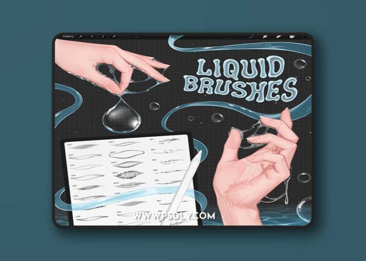White Liquid Brushes for Procreate 1 White Liquid Brushes for Procreate
