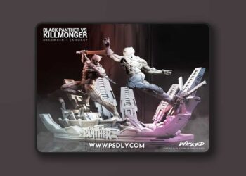 Wicked – Black Panther Vs Killmonger – Marvel Comics – 3D Print Diorama