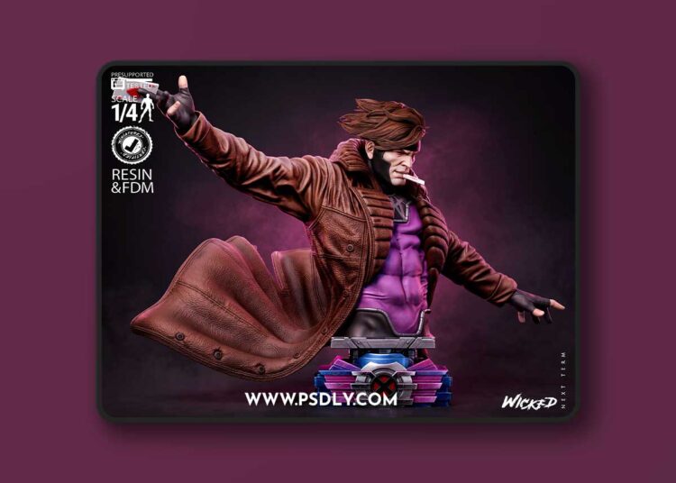Wicked – Gambit Bust – 3D Print Model STL 1 Wicked – Gambit Bust – 3D Print Model STL