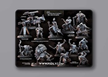 Bestiarum Miniatures – March 2026 – Penitent Crusade – The Expedition – 3D Print Model