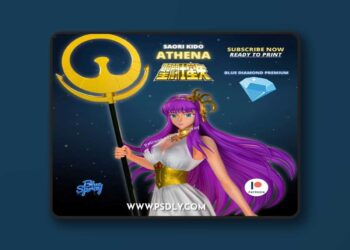Blue Spray – Saori Kido – Athena Sculpture – 3D Print Model STL