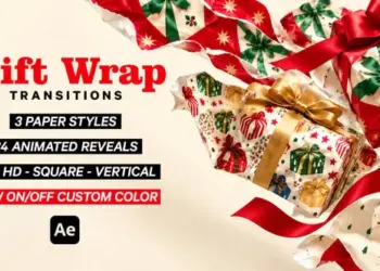 Gift Wrap Paper Transitions for After Effects – 24 Animated Reveals Gift wrap paper transitions