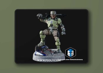 Halo UNSC Marine Sergeant Johnson – 3D Print Model