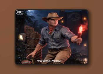 KcStudio – Dr. Alan Grant – Jurassic Park Fanart – 3D Print Model STL
