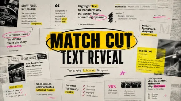 Videohive - Match Cut Text Reveal For After Effects - 65596674 1 Match Cut Text Reveal For After Effects