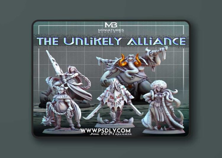 Miniatures Blueprint – Unlikely Alliance June 2024 – 3D Print Model STL 1 Miniatures Blueprint – Unlikely Alliance June 2024 – 3D Print Model STL