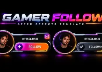 Neon Follow Flip for instagram Gaming Social Media Button