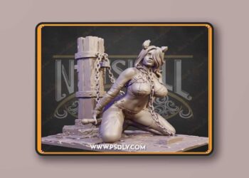 Nutshell Atelier – A girl captured on the dungeon floor – 3D Print Model STL
