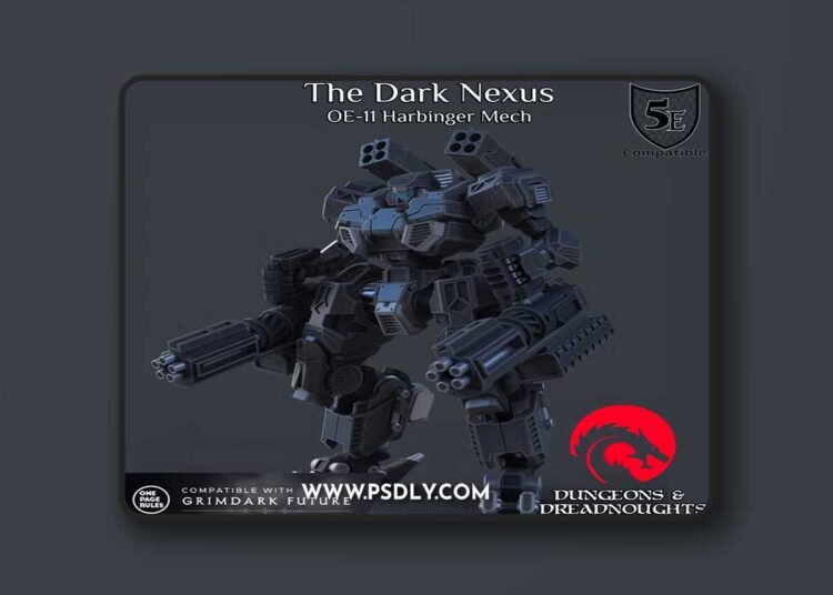 OE-11 Harbinger Assault Mech – 3D Print Model STL 1 OE 11 Harbinger Assault Mech – 3D Print Model STL