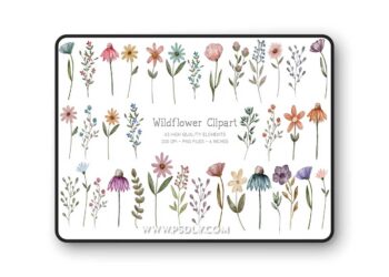 Painted Watercolor Flowers Clipart 92189810