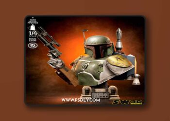 STAR WARS Boba Fett Portrait Bust – 3D STL Print Model