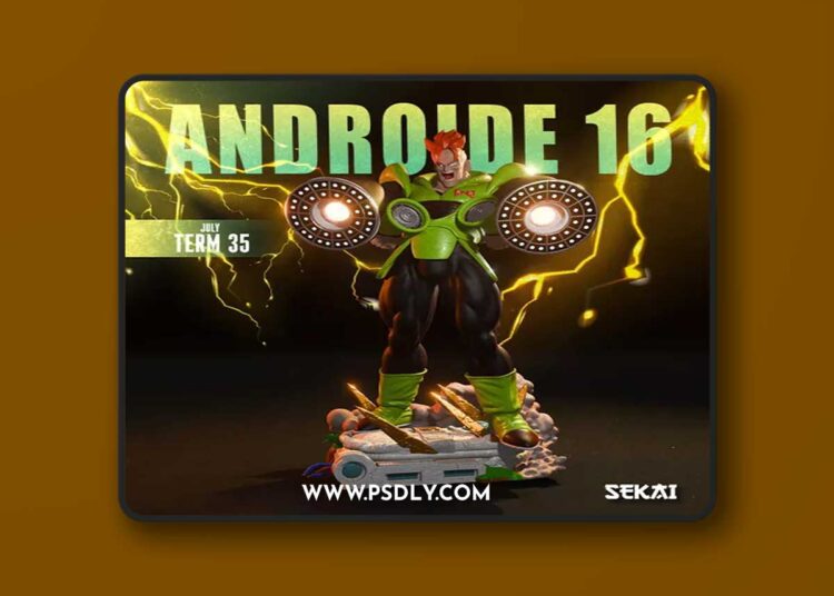 Sekai – Androide 16 Sculpture and Bust – 3D Print Model STL 1 Sekai – Androide 16 Sculpture and Bust – 3D Print Model STL
