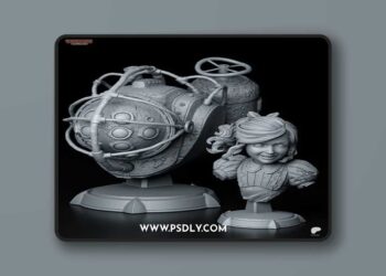Tanuki Figures – Big Daddy and Little Sister – BioShock Bust – 3D Print Model STL