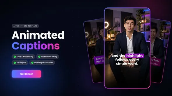 Videohive - Animated Captions | SRT Subtitle Import & Word Highlight - 65171202 1 Videohive Animated Captions SRT Subtitle Import Word Highlight 65171202