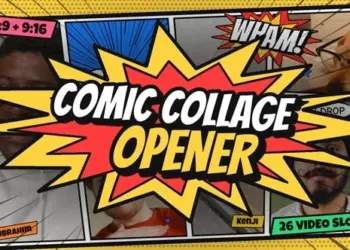 Videohive Comic Collage Opener Stop Motion Comic Book Slideshow 65680276