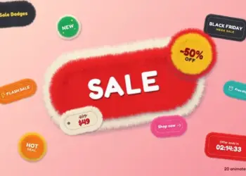 Videohive Creative Fluffy Sale Badges Pack 65561730