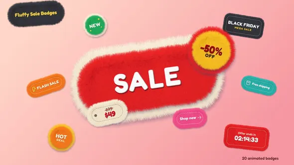 Videohive - Creative Fluffy Sale Badges Pack - 65561730 1 Videohive Creative Fluffy Sale Badges Pack 65561730