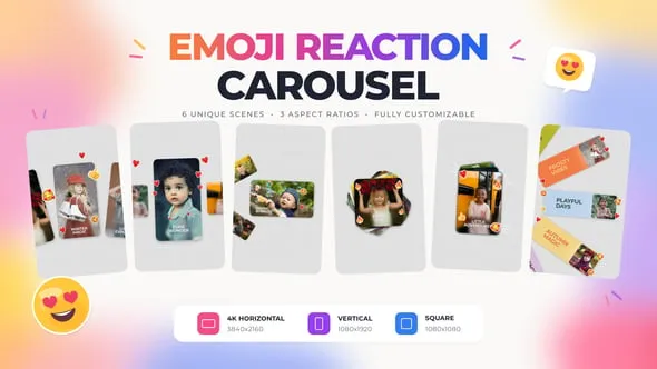 Videohive - Emoji Reaction Carousel - 65622669 1 Videohive Emoji Reaction Carousel 65622669