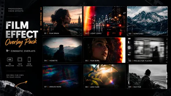 Videohive - Film Effect Overlay Pack - 65200569 1 Videohive Film Effect Overlay Pack 65200569