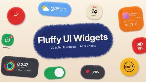 Videohive - Fluffy 3D UI Widgets - 65561555 1 Videohive Fluffy 3D UI Widgets 65561555
