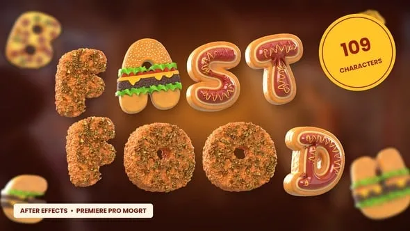 Videohive - Realistic 3D Fast Food Letters - 65561454 1 Videohive Fluffy Social Buttons Pack 65561629