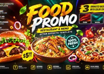 Videohive Food Promo Dynamic Restaurant Menu After Effects Template 65170154