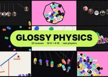 Videohive Glossy Physics Pack 3D Candy Shapes Chips Photo Capsules with Real Gravity 65611026